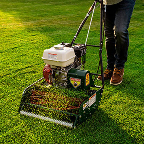 VIRLALA 20-inch classic standard gas walk-behind lawn mower with 7 blades, suitable for residential yard maintenance.