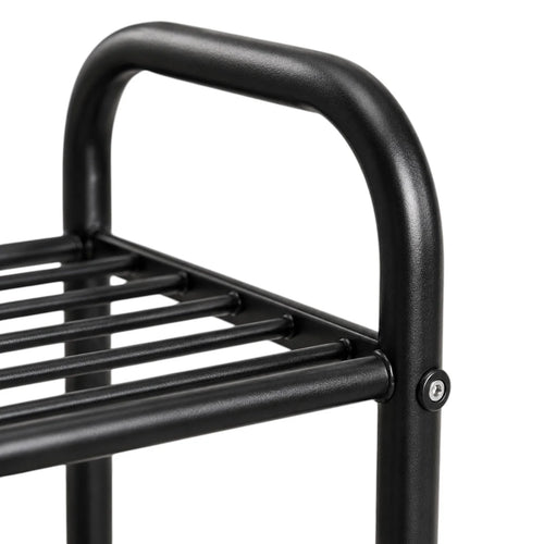 3-Tier Freestanding Metal Shoe Rack, Black, 65 x 28 x 50 cm