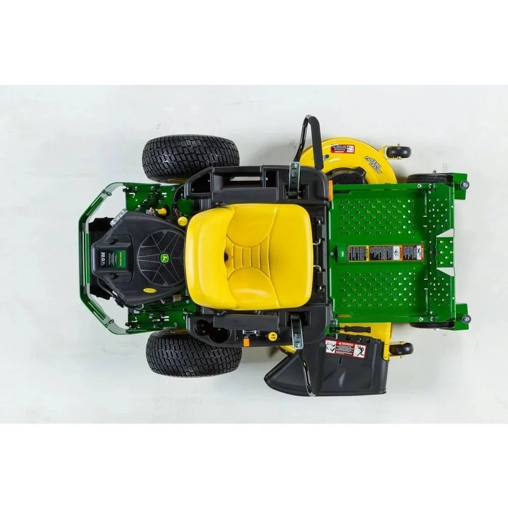 VIRLALA John Deere Z345M 42-inch 22 HP gas zero-turn riding lawn mower with dual hydrostatic drive, cutting deck and steering controls.