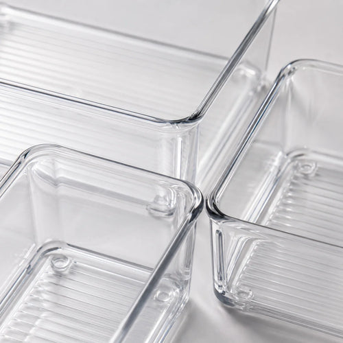 6-Piece Clear Plastic Drawer Organiser Tray Set, Assorted Sizes