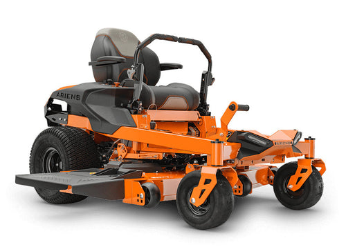 Ariens IKON 52 zero-turn mower with 52-inch deck and 23HP Kawasaki engine, shown from the front angle.