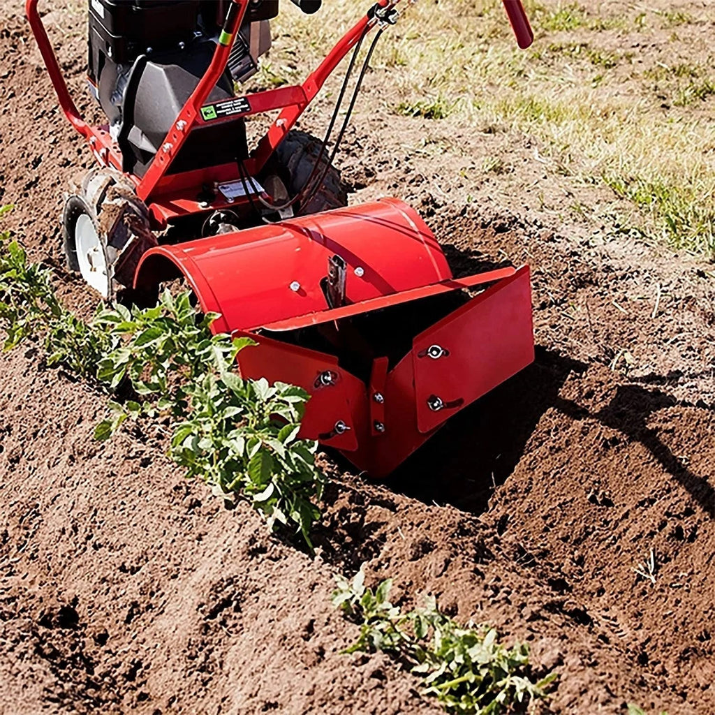 VIRLALA Earthquake 33970 Victory rear tine tiller with 212cc 4-cycle Viper engine, shown with tiller and cultivator accessories