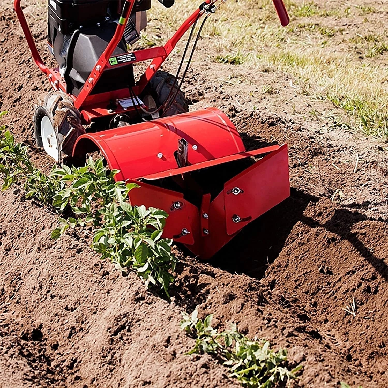 VIRLALA Earthquake 33970 Victory rear tine tiller with 212cc 4-cycle Viper engine, shown with tiller and cultivator accessories