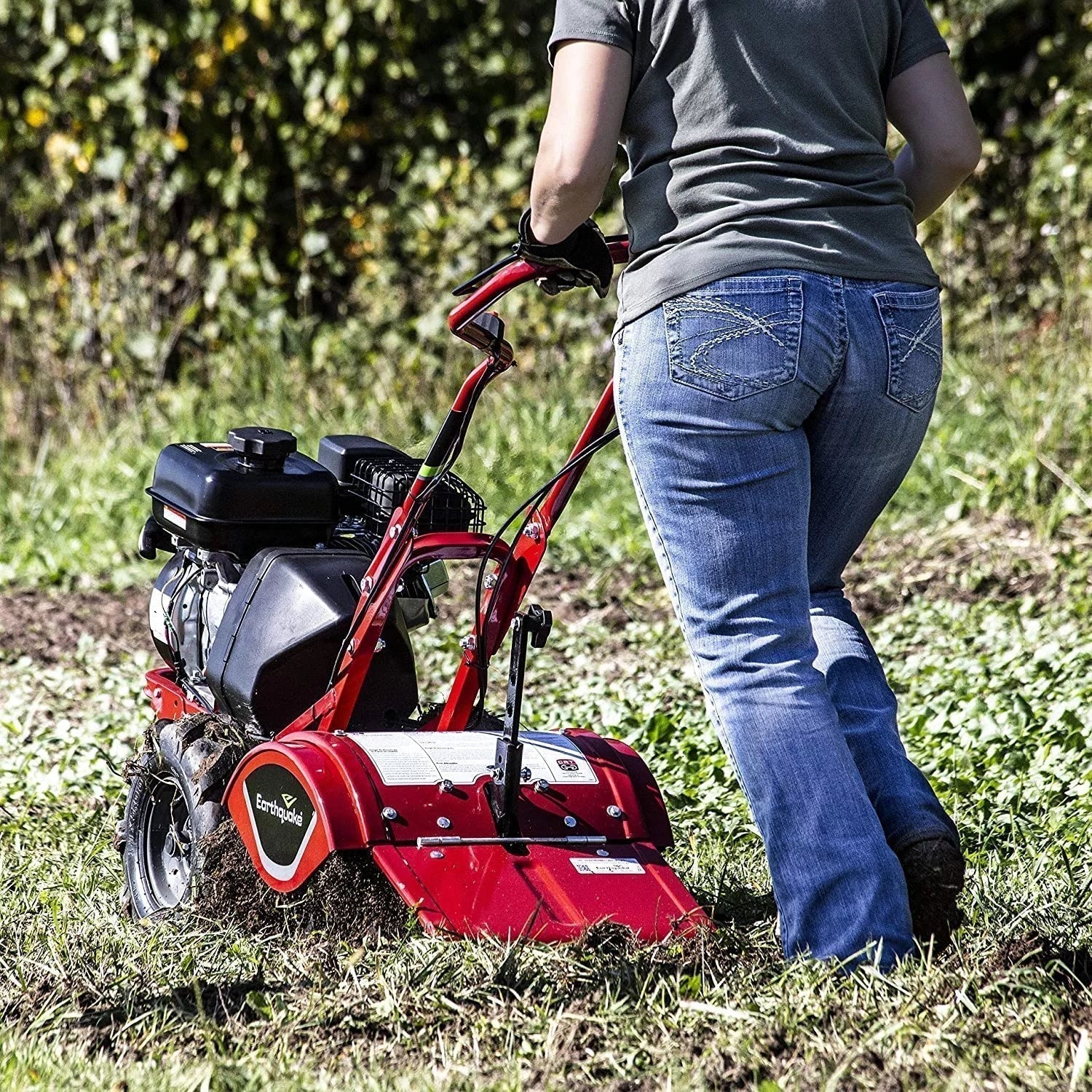 VIRLALA Earthquake Victory Rear Tine Tiller with 212cc 4-cycle Viper engine, durable tiller and cultivator accessory for gardening