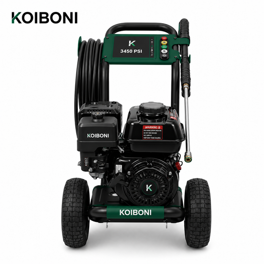 KOIBONI HydroForce 3450 gas pressure washer with spray gun and hose, outdoor cleaning equipment for tough grime removal