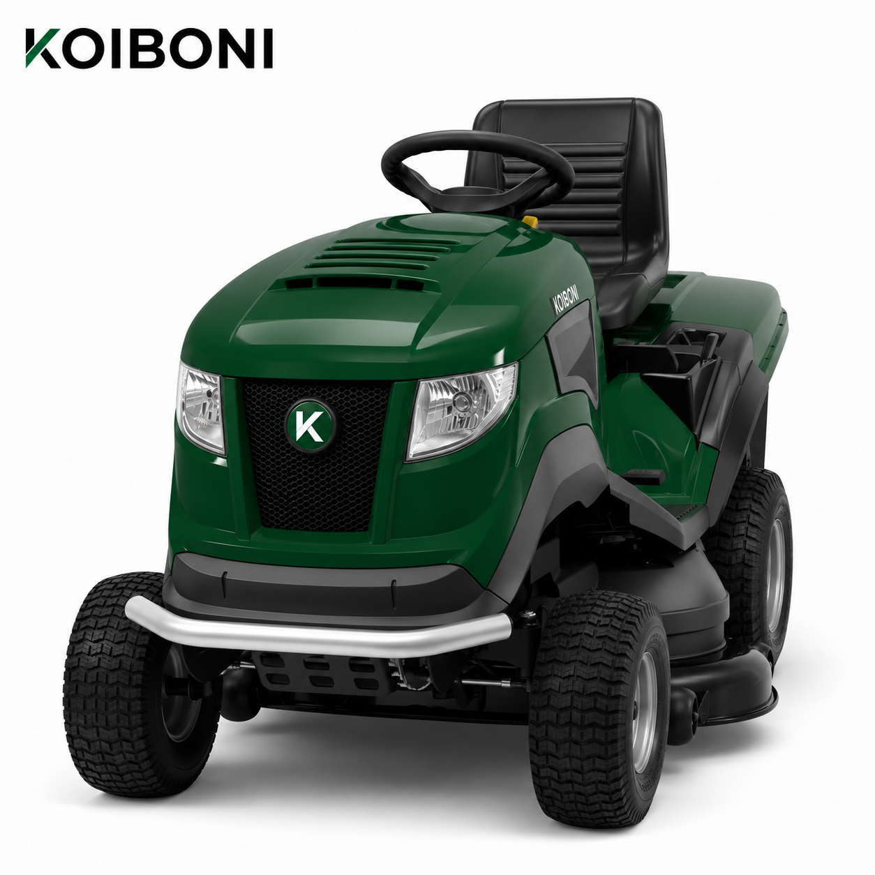 KOIBONI ProCut 2200H 620cc ride-on lawn mower with large cutting deck and ergonomic seat, suitable for residential lawns.