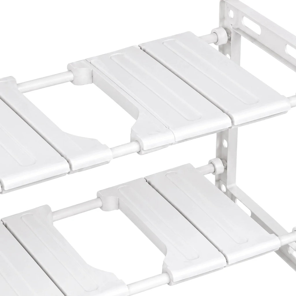 Adjustable 2-Tier Under-Sink Organiser Rack, White, 51-80 x 26 x 38 cm