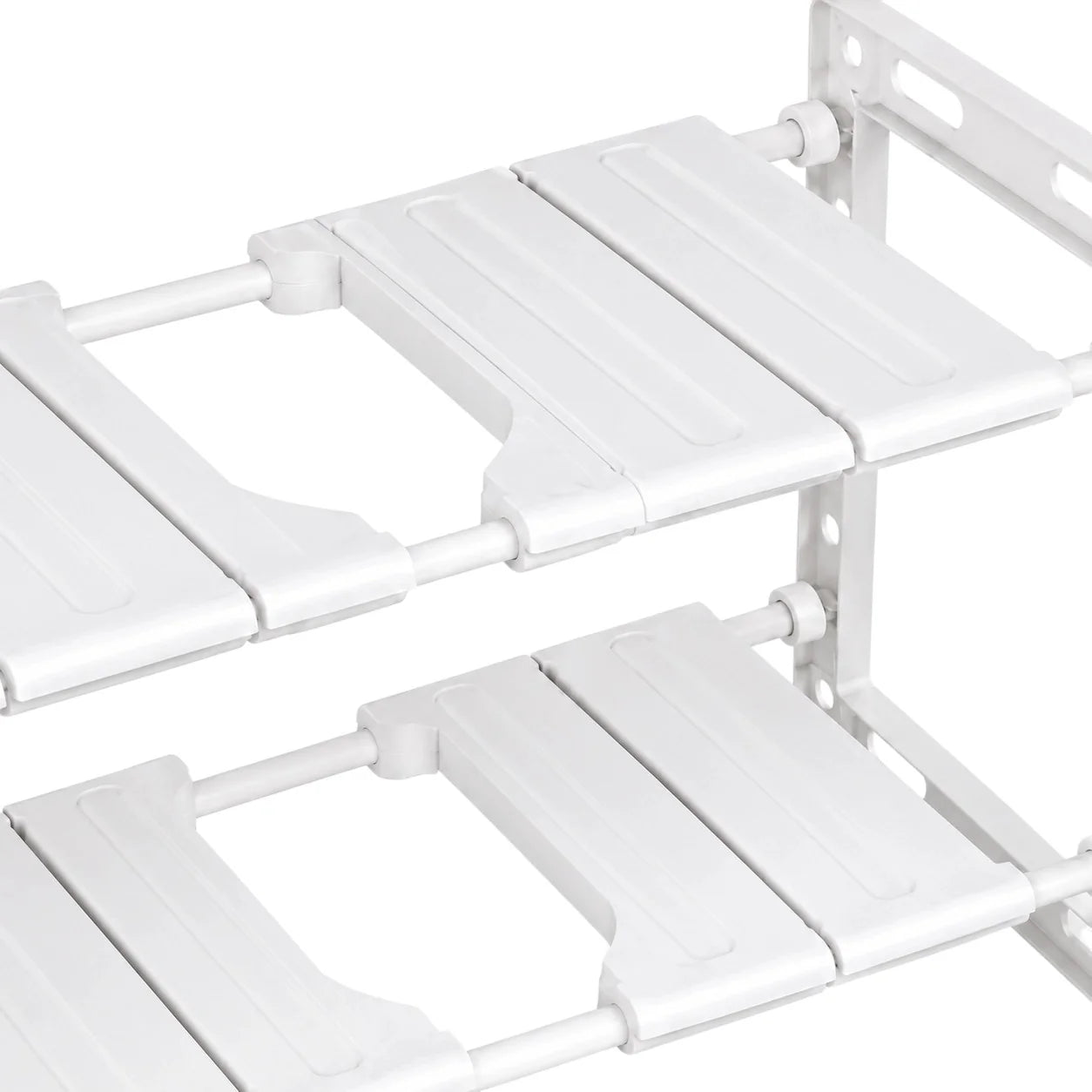 Adjustable 2-Tier Under-Sink Organiser Rack, White, 51-80 x 26 x 38 cm