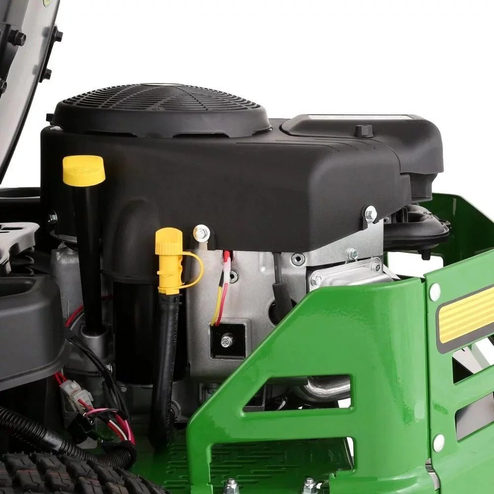 VIRLALA John Deere Z345M 42-inch 22 HP gas zero-turn riding lawn mower with dual hydrostatic drive on a green lawn