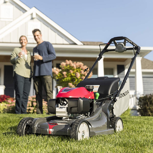 Honda HRX217K5VKA 21-inch gas lawn mower with 187cc engine and 4-in-1 Versamow system, featuring a durable cutting deck and ergonomic handle.