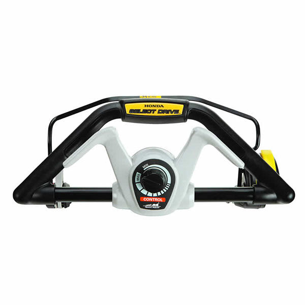 Close-up of VIRLALA Honda HRX217K5VKA 21-inch gas lawn mower with 187cc engine and 4-in-1 Versamow system.