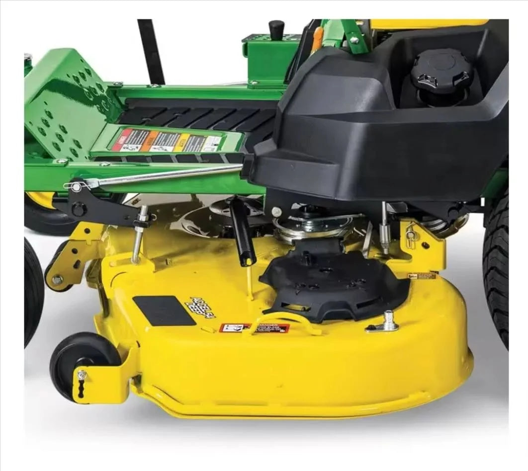 VIRLALA John Deere Z530M zero-turn riding lawn mower with 54-inch cutting deck and 24 HP engine, hydrostatic transmission.